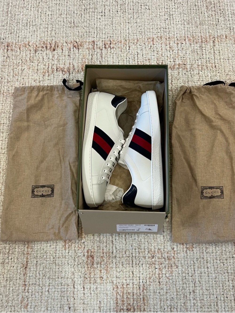 NIB Gucci men’s Ace Sneaker / Blue/Red/Blue - size 10 never worn with box, paper - Picture 5 of 15